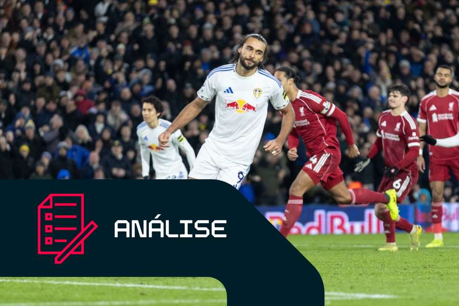 Dominic Calvert-Lewin, do Leeds, marca frente ao Liverpool em dezembro