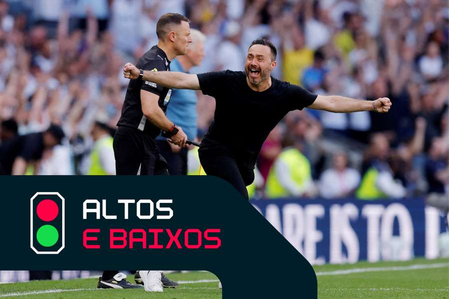 A alegria de De Zerbi ao apito final