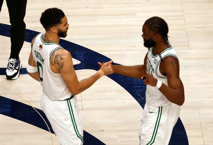 Boston Celtics stars Jayson Tatum and Jaylen Brown