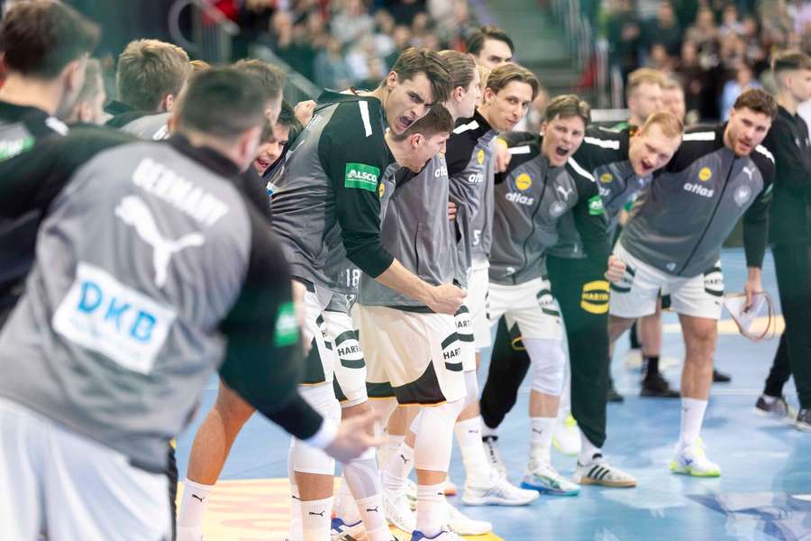 Das deutsche Team vor dem Testspiel gegen Kroatien.