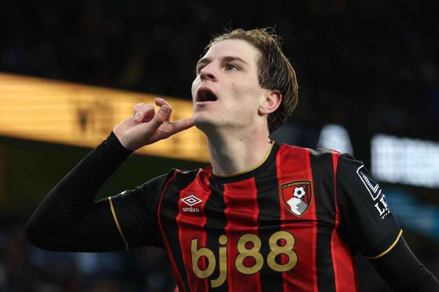 Bournemouth's Alex Scott celebrates scoring their second goal Bournemouth's Alex Scott celebrates scoring their second goal