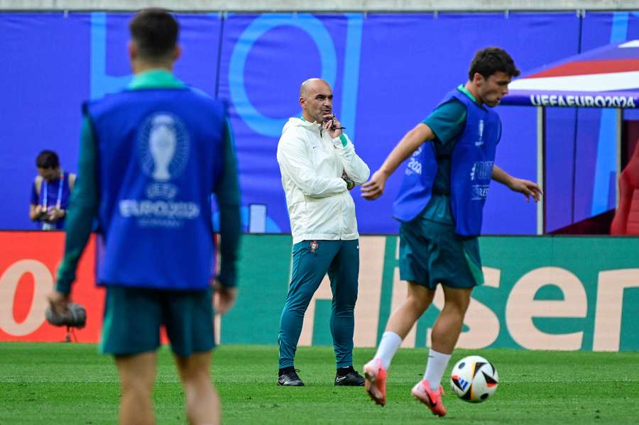 Roberto Martínez počas tréningu Portugalska.