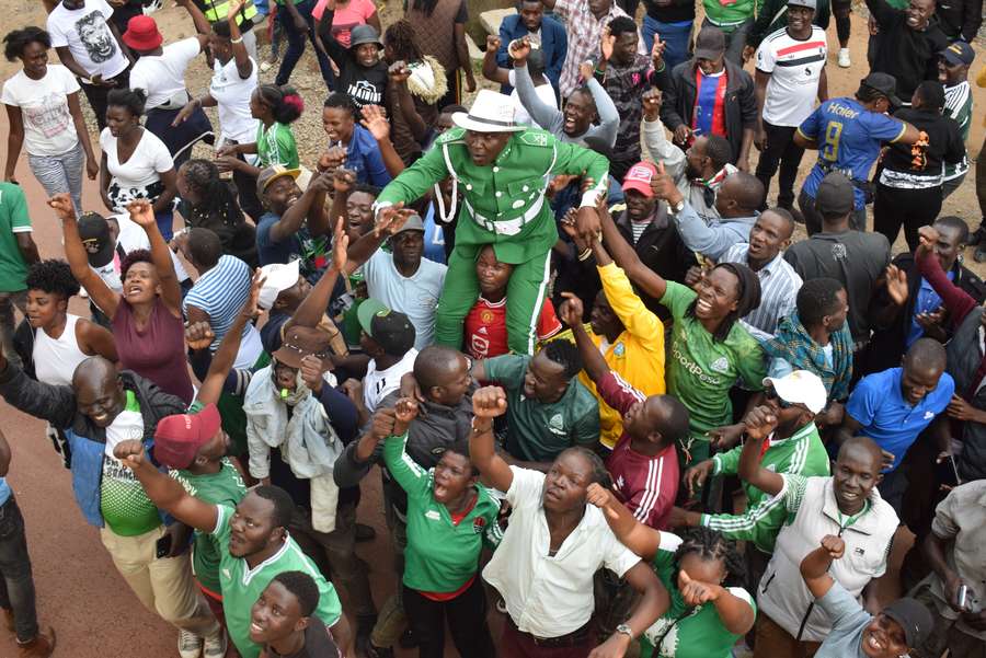 Gor Mahia fans during the exercise at Nyayo Stadium