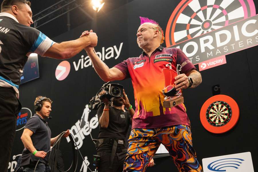 Peter Wright gewann das Nordic Darts Masters 2023.