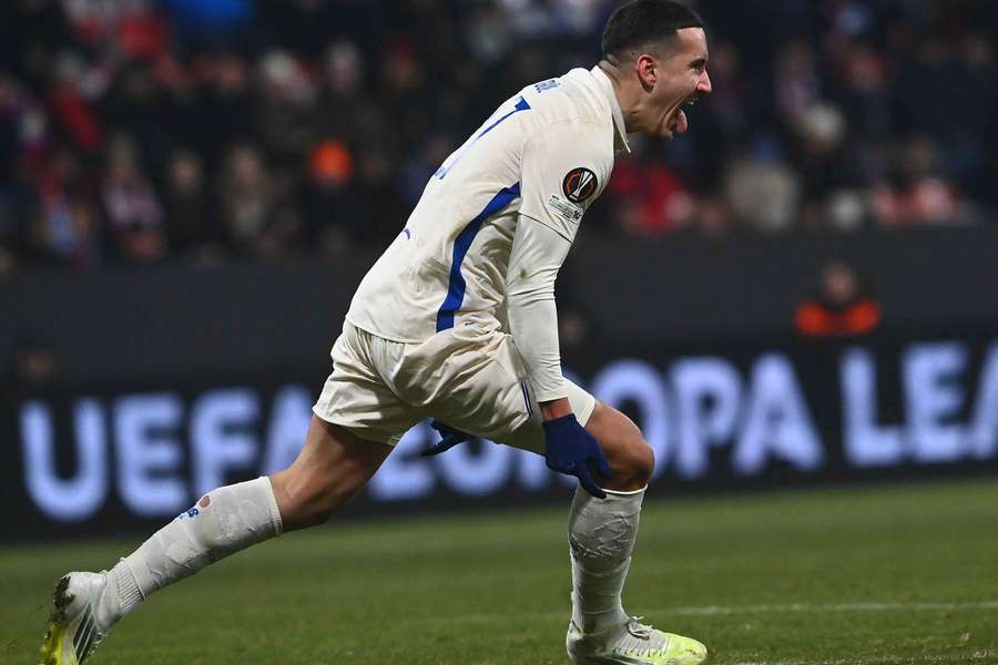 FC Porto's Turkish forward Deniz Gul celebrates his late goal against Pl