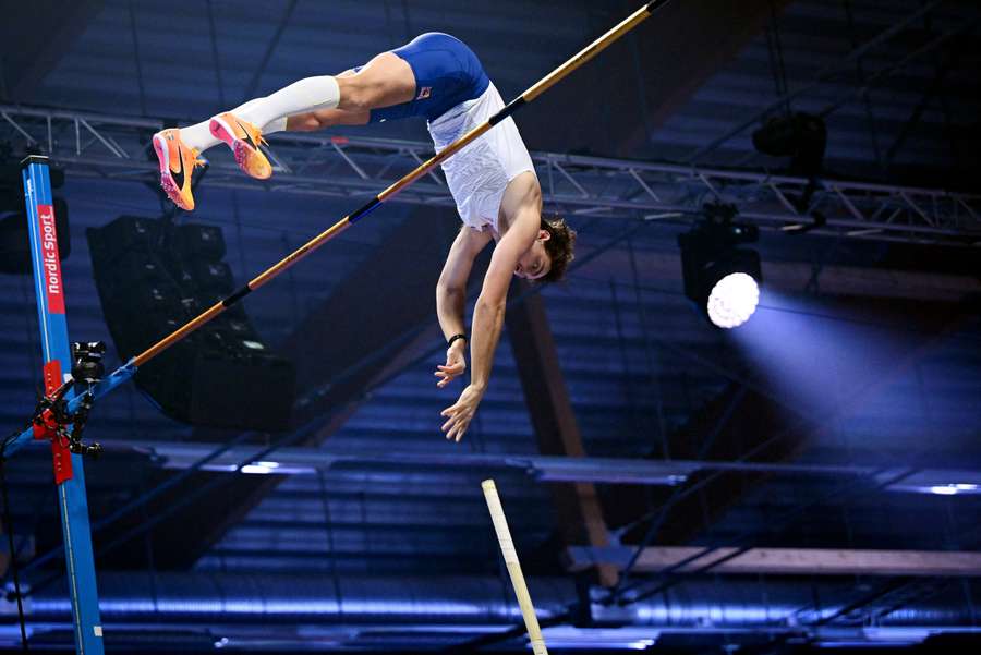 Sweden's Armand Duplantis in action