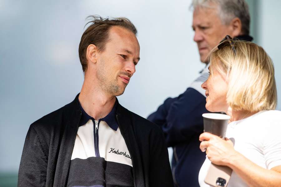 Head coach Kasper Klarskov Nielsen of FC Copenhagen Women seen on the stands at the A-Liga match between FC Nordsjaelland and FC Midtjylland Head coach Kasper Klarskov Nielsen of FC Copenhagen Women seen on the stands at the A-Liga match between FC Nordsjaelland and FC Midtjylland