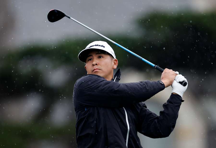 Kurt Kitayama of the United States plays his shot from the 11th tee