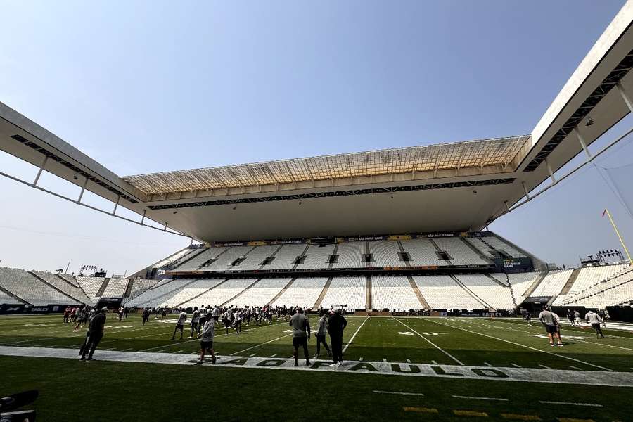 Arena Corinthians está preparada para receber o primeiro jogo da NFL no Brasil