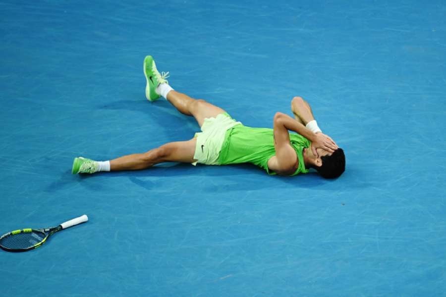 Alcaraz collapses after thrilling win Alcaraz collapses after thrilling win