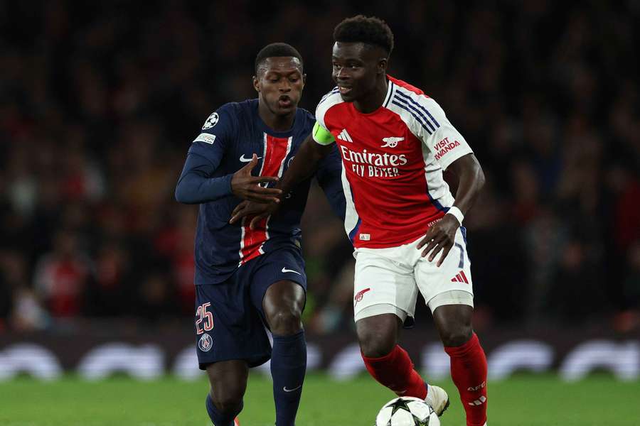 Bukayo Saka et les Gunners supérieurs au PSG ce soir.