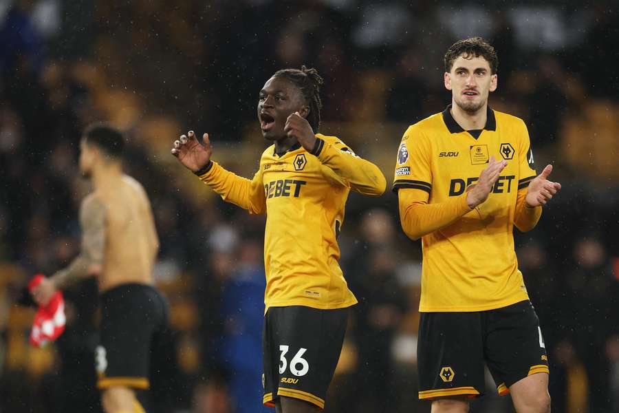 Mateus Mane, centre, celebrates Wolves' most recent win over Aston Villa Mateus Mane, centre, celebrates Wolves' most recent win over Aston Villa