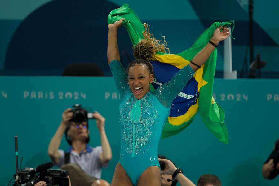 Andrade celebrates her win