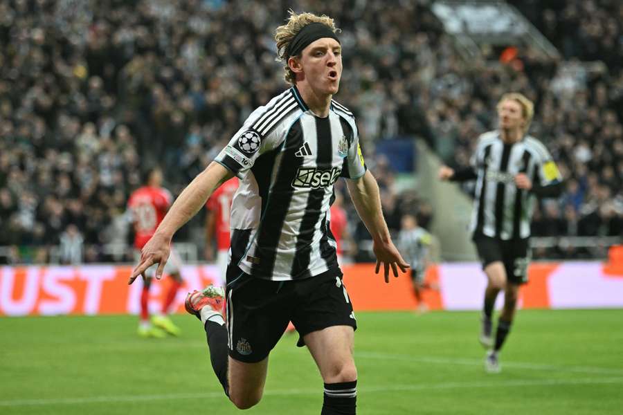 Anthony Gordon celebrates after giving Newcastle the lead in the 32nd minute Anthony Gordon celebrates after giving Newcastle the lead in the 32nd minute