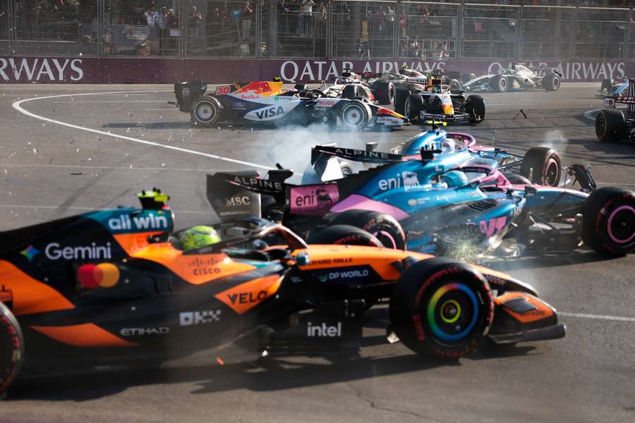 McLaren's Lando Norris was involved in a crash with Alpine's Franco Colapinto at the Azerbaijan Grand Prix McLaren's Lando Norris was involved in a crash with Alpine's Franco Colapinto at the Azerbaijan Grand Prix