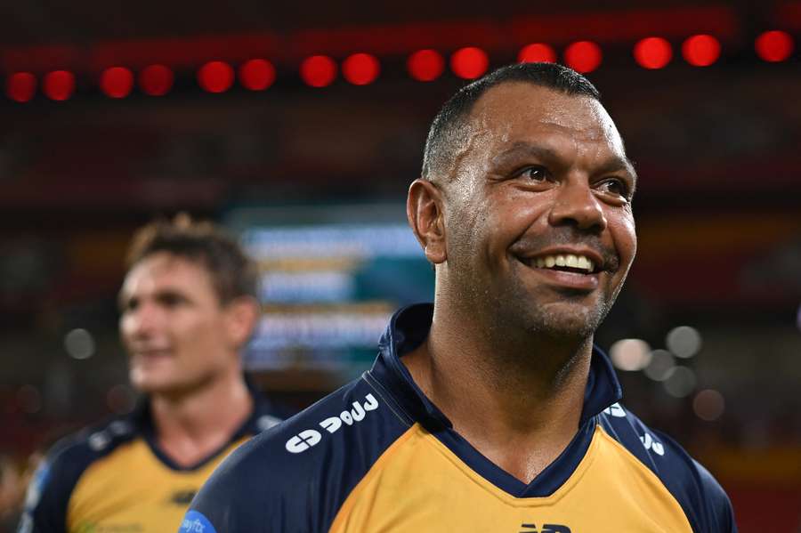 Kurtley Beale is all smiles after an April win over Queensland Reds. Kurtley Beale is all smiles after an April win over Queensland Reds.