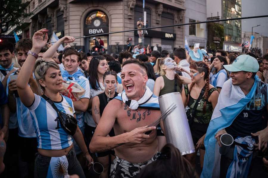 Fans were celebrating wildly in Buenos Aires on Sunday and into Monday