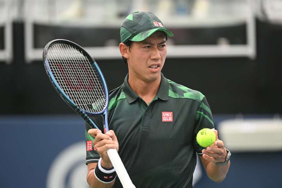 Nishikori stond eindelijk weer eens op de baan