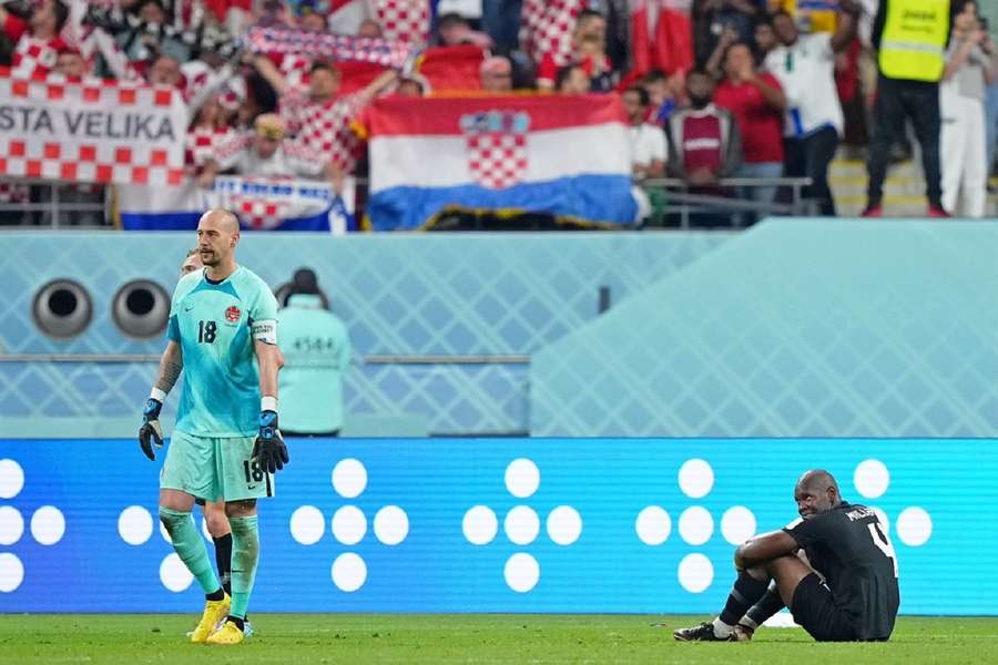 Canada-doelman Milan Borjan tijdens de met 4-1 verloren wedstrijd tegen Kroatië