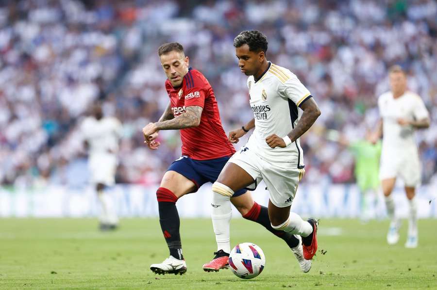 Rodrygo em ação contra o Osasuna nesse último sábado (7), em LaLiga