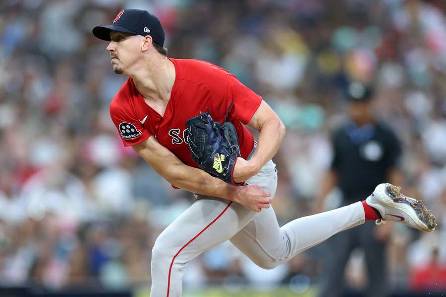 Boston Red Sox Walker Buehler tosses a pitch (2025) Boston Red Sox Walker Buehler tosses a pitch (2025)