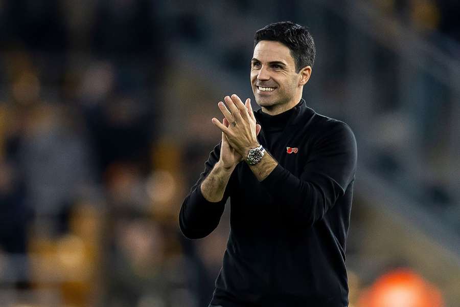 Arteta celebrates Arsenal's win over Wolves