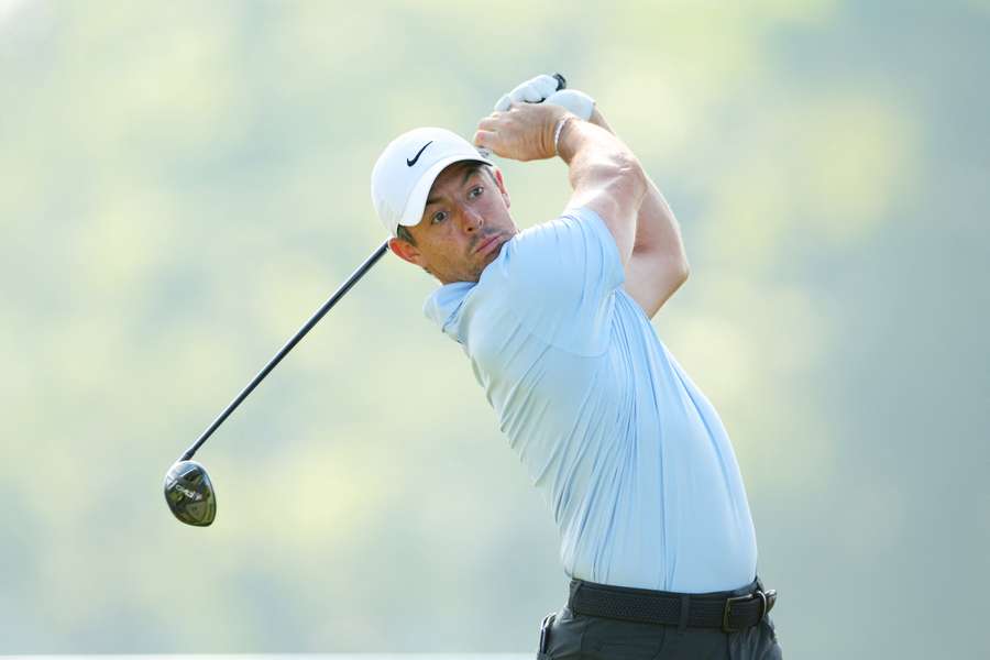 Four-time major winner Rory McIlroy of Northern Ireland shared the early lead at the PGA Championship
