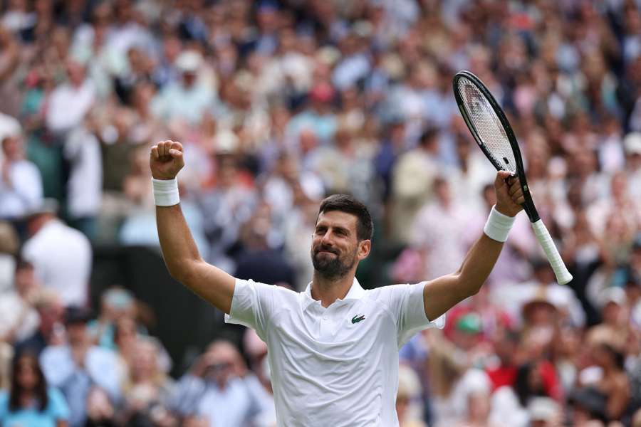 Djokovic célébrant sa victoire ce lundi.