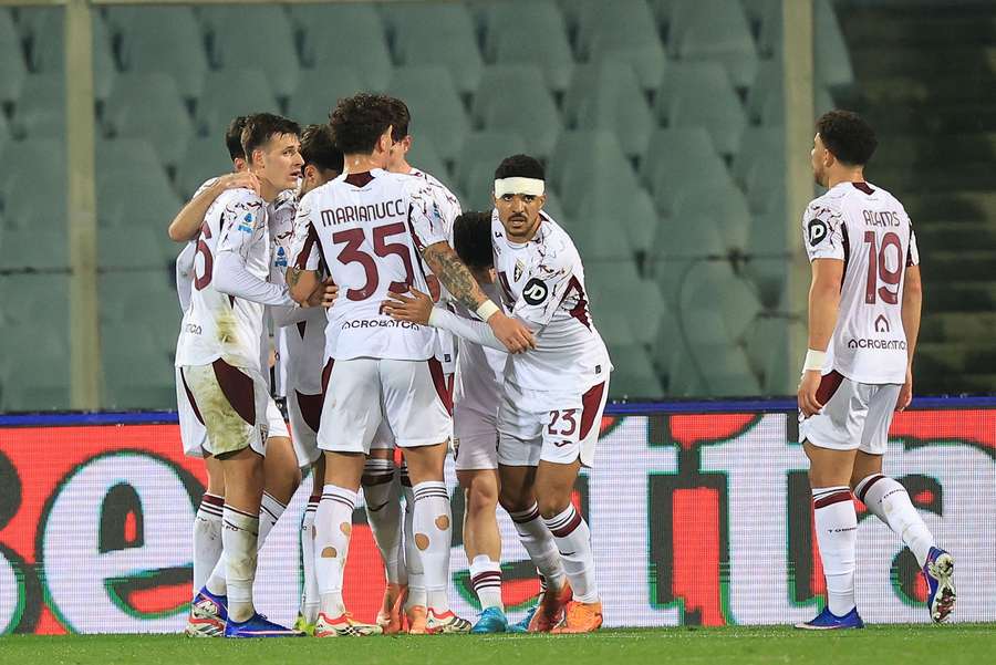 Torino's players celebrate