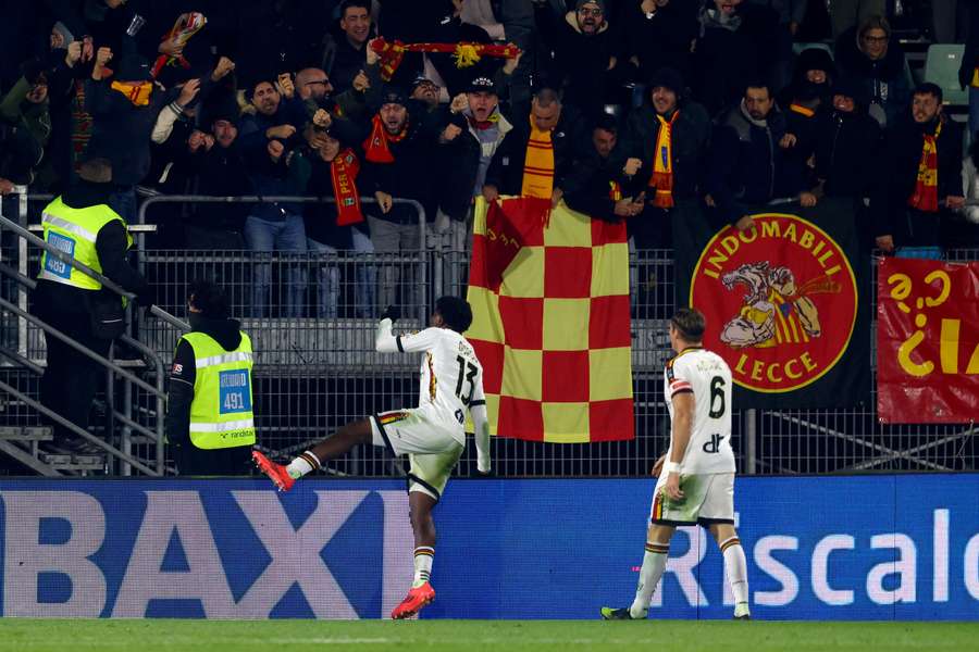 L'esultanza dopo lo 0-1