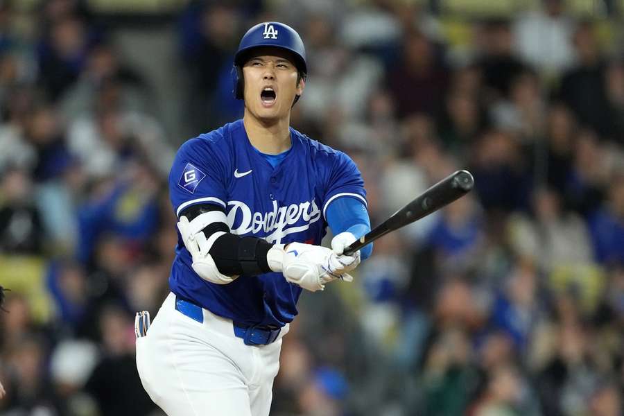 Shohei Ohtani als Schlagmann bei den Dodgers.