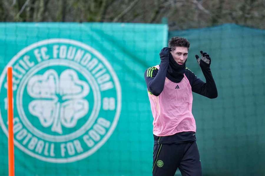 Tomáš Čvančara na tréninku Celtiku.