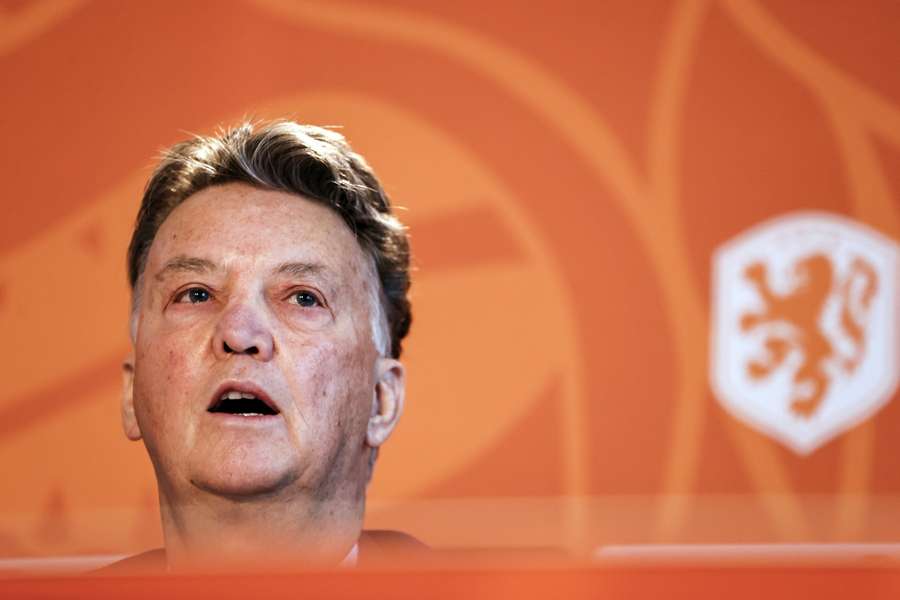 Louis van Gaal op de persconferentie