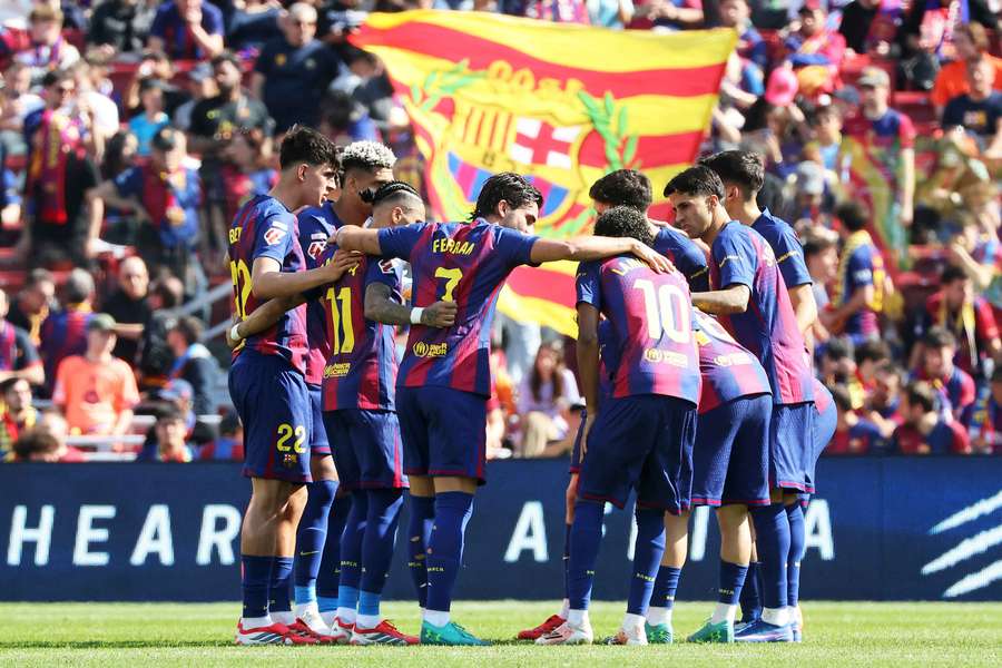 Barcelona became the first team to qualify for the Champions League proper next season. Barcelona became the first team to qualify for the Champions League proper next season.