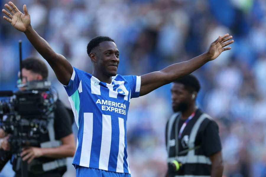 Brighton & Hove Albion's Danny Welbeck celebrates qualifying for the Conference League Brighton & Hove Albion's Danny Welbeck celebrates qualifying for the Conference League