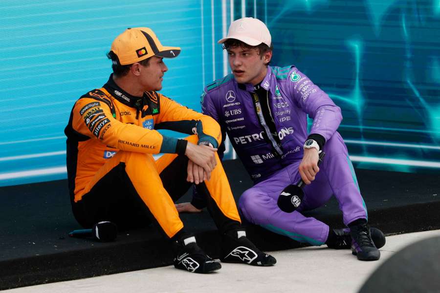 Kimi Antonelli et Lando Norris à Miami. Kimi Antonelli et Lando Norris à Miami.