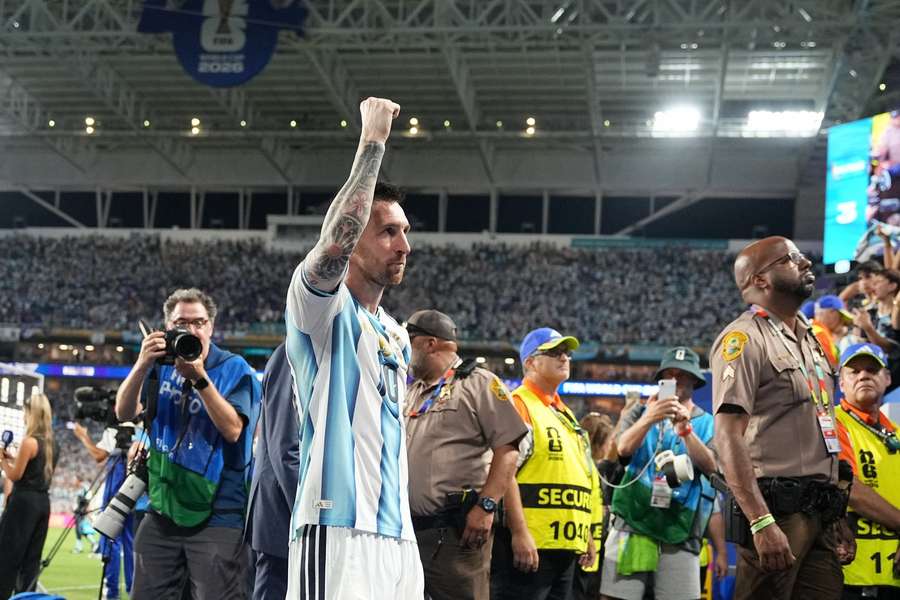 Lionel Messi reacts after Argentina defeated Cape Verde Lionel Messi reacts after Argentina defeated Cape Verde