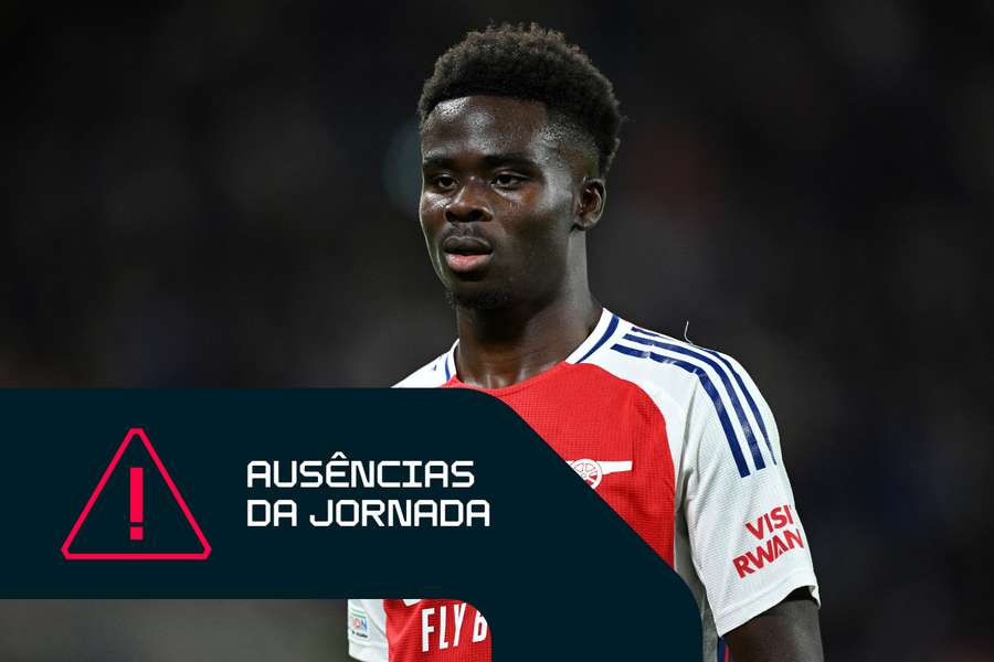 Bukayo Saka sofreu uma lesão no tendão de Aquiles