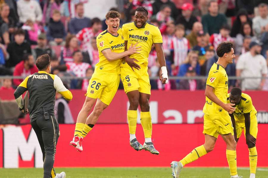 La festa dei giocatori del Villarreal 