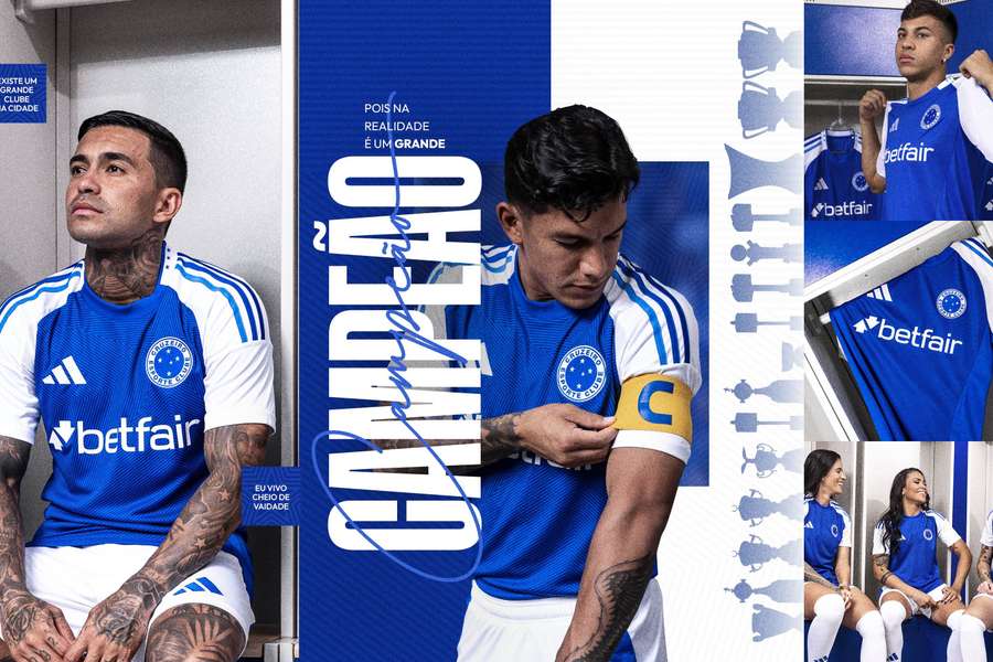 Novo uniforme principal do Cruzeiro para a temporada 2025