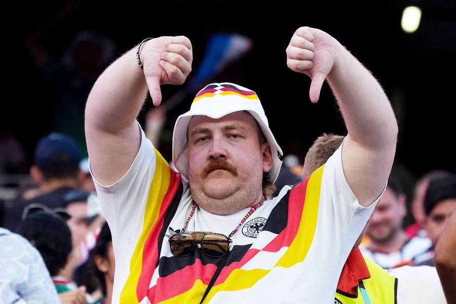 Un supporter allemand présent lors de l'élimination de la Mannschaft.