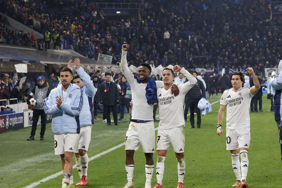 O Real Madrid festeja a vitória