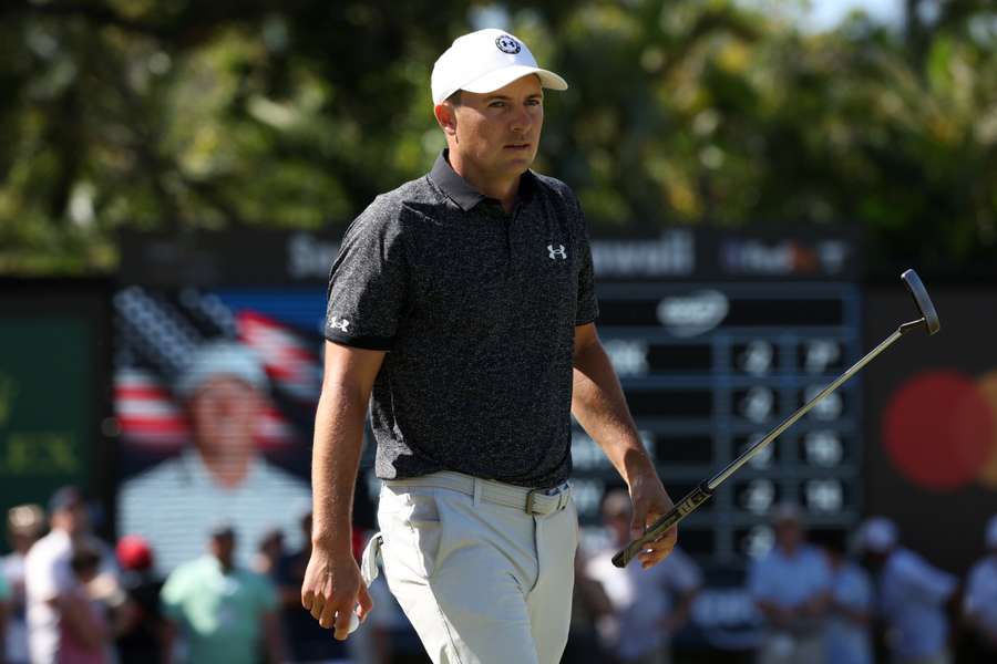 Jordan Spieth walks on the ninth green at the Sony Open in Hawaii