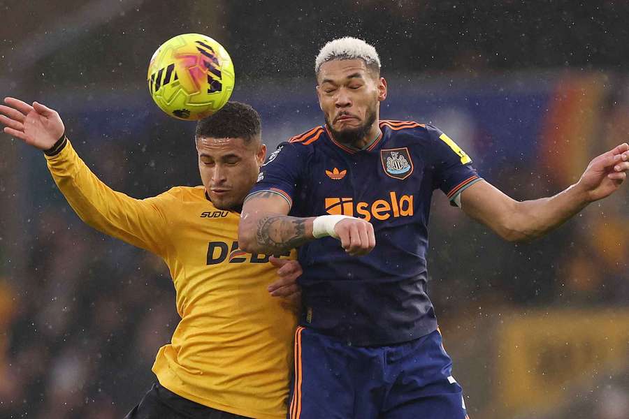 João Gomes e Joelinton em Wolverhampton 0x0 Newcastle