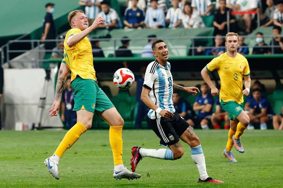 Souttar in action with Australia during the World Cup
