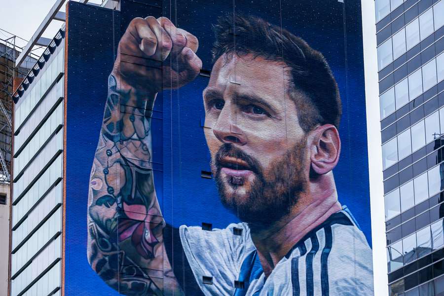 Lionel Messi pe un zid în Argentina