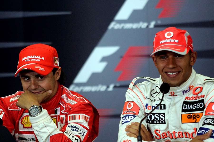 Felipe Massa e Lewis Hamilton nel 2008