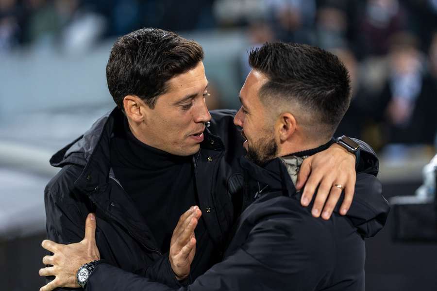 Luís Pinto com Francesco Farioli no Vitória SC-FC Porto