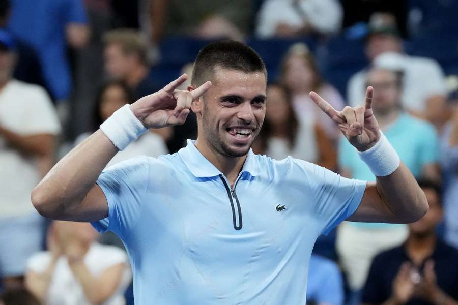 Arthur Gea célébrant sa victoire. Arthur Gea célébrant sa victoire.
