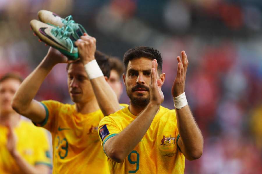 Australia's Bruno Fornaroli celebrates after the match